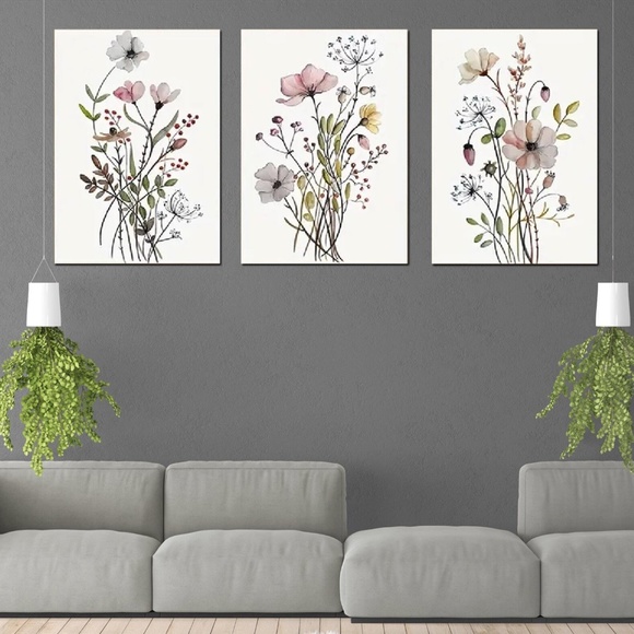 Boho Floral Nature Print Canvas Wall Decor - Picture 8 of 8